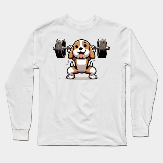 Beagle CrossFit Pro: Mastering the Jerk Long Sleeve T-Shirt by Purrformance Wear